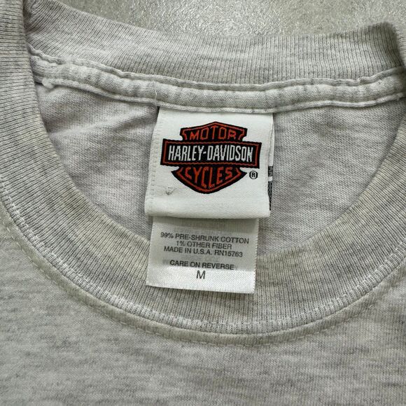 VTG Harley Davidson Heather Gray Pocket T-Shirt Size M - Picture 4 of 7